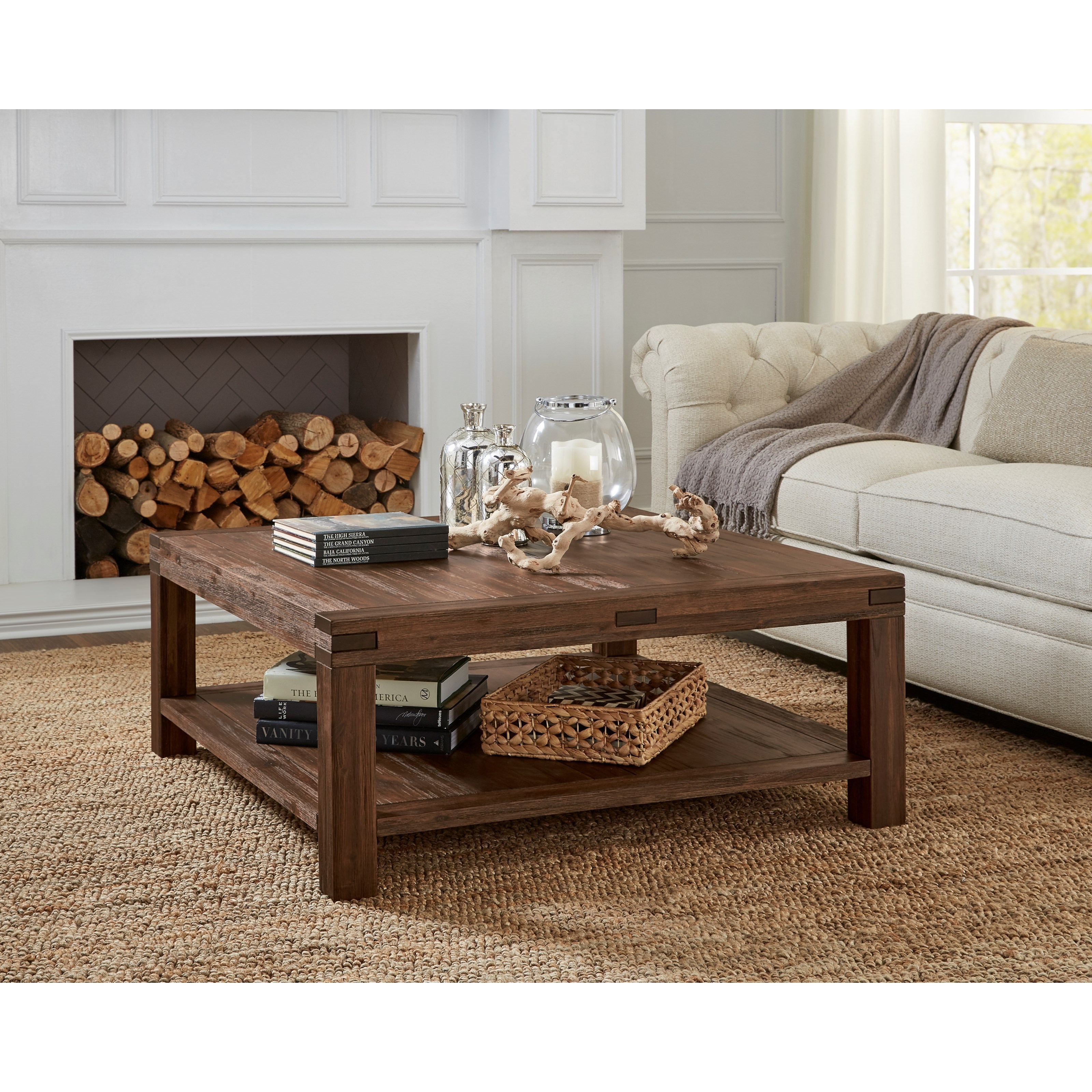 Square wood sales side table